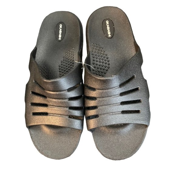 Okabashi Size Large Mens Slide Sandals in Black READ - Picture 2 of 7